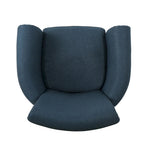 Poltrona a pozzetto imbottita blu navy 31 con borchie decorative