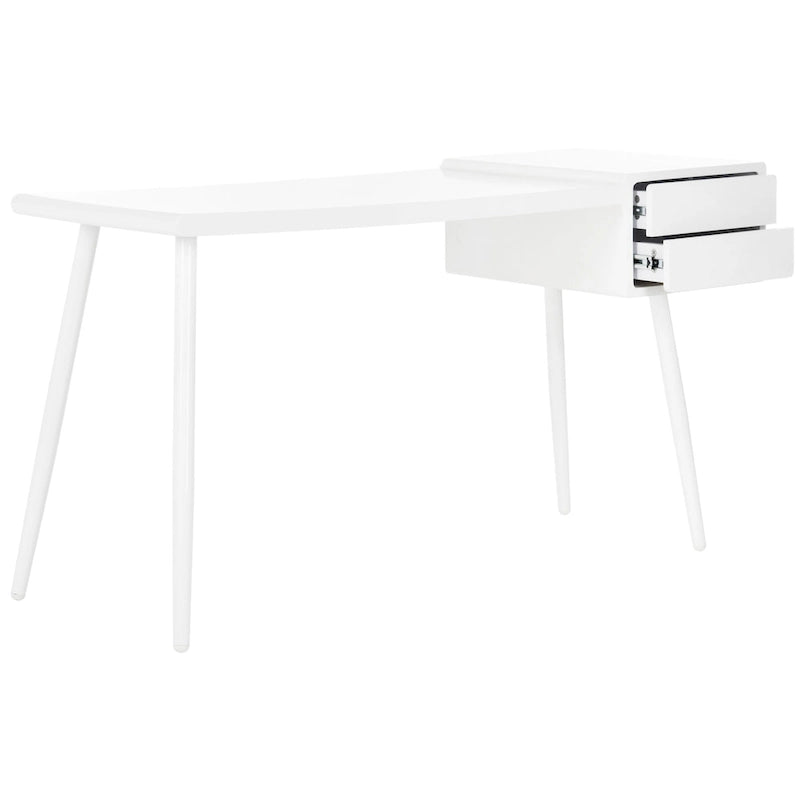 Natalia Scrivania Mid-Century Scandinava Bianca con Due Cassetti