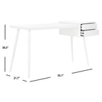 Natalia Scrivania Mid-Century Scandinava Bianca con Due Cassetti