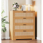 Cassettiera a 4 cassetti per camera da letto, Comò in Rattan