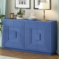 Madia a buffet vintage a 4 ante con scanalature e ripiani regolabili