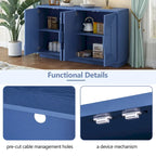 Madia a buffet vintage a 4 ante con scanalature e ripiani regolabili
