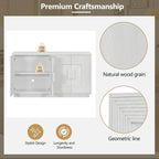 Madia a buffet vintage a 4 ante con scanalature e ripiani regolabili
