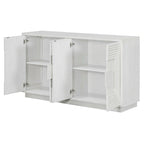 Madia a buffet vintage a 4 ante con scanalature e ripiani regolabili