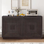 Madia a buffet vintage a 4 ante con scanalature e ripiani regolabili