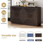 Madia a buffet vintage a 4 ante con scanalature e ripiani regolabili