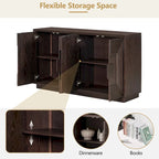Madia a buffet vintage a 4 ante con scanalature e ripiani regolabili