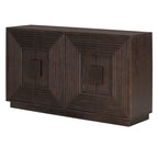 Madia a buffet vintage a 4 ante con scanalature e ripiani regolabili