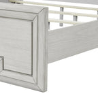 Letto con pannelli in legno bianco rustico