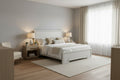 Letto con pannelli in legno bianco rustico