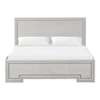 Letto con pannelli in legno bianco rustico