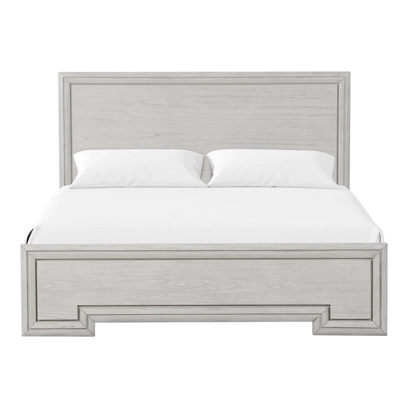 Letto con pannelli in legno bianco rustico