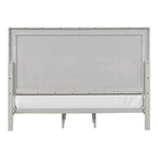 Letto con pannelli in legno bianco rustico