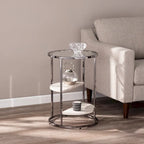   Lindale Round Side Table w/ Faux Stone