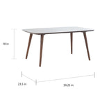 Tavolino Rettangolare in Legno di Metà Secolo di   - 39.50L x 23.70 W x 18.25 H