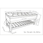 Panca pouf rettangolare Riley da 43 pollici - 43 L x 17 P x 19 A