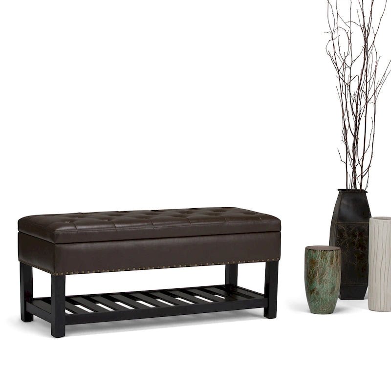 Panca pouf rettangolare Riley da 43 pollici - 43 L x 17 P x 19 A