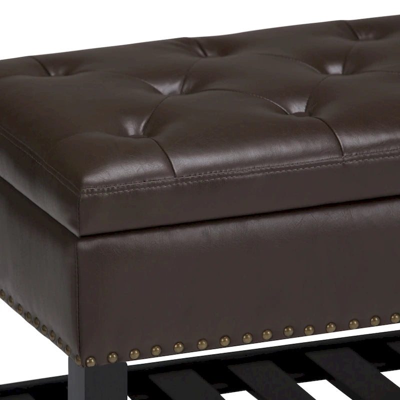 Panca pouf rettangolare Riley da 43 pollici - 43 L x 17 P x 19 A