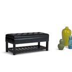 Panca pouf rettangolare Riley da 43 pollici - 43 L x 17 P x 19 A