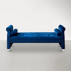 Chaise longue trapuntata con braccioli arrotolati
