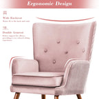 Poltrona moderna in velluto imbottita con schienale a orecchioni, set da 2 - 36,6 H x 28 L x 28,4 P