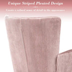 Poltrona moderna in velluto imbottita con schienale a orecchioni, set da 2 - 36,6 H x 28 L x 28,4 P