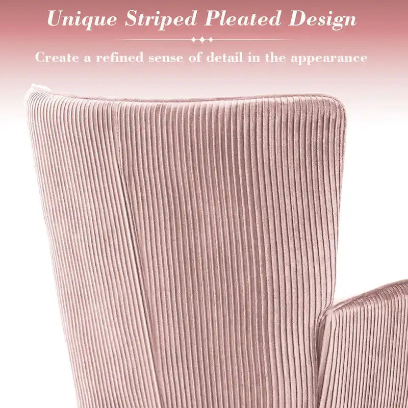 Poltrona moderna in velluto imbottita con schienale a orecchioni, set da 2 - 36,6 H x 28 L x 28,4 P