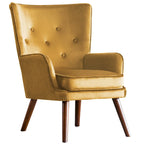 Poltrona moderna in velluto imbottita con schienale a orecchioni, set da 2 - 36,6 H x 28 L x 28,4 P