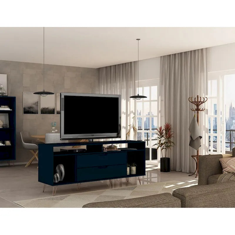 Manhattan Mobile TV con gambe in metallo 62,99 pollici Rockefeller