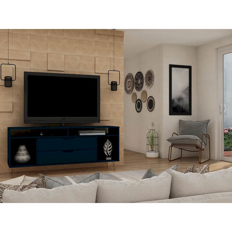 Manhattan Mobile TV con gambe in metallo 62,99 pollici Rockefeller