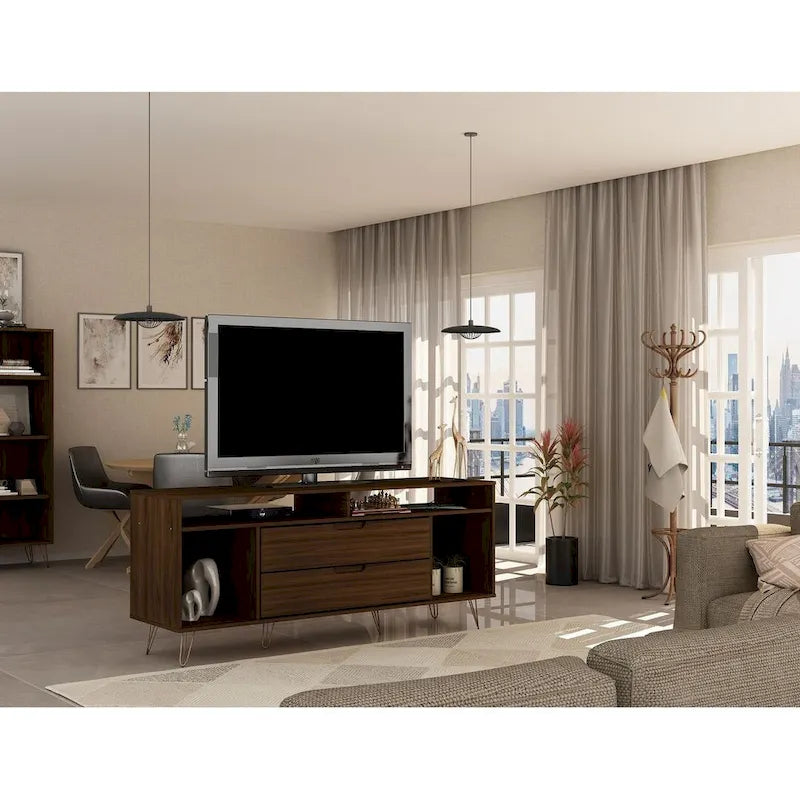 Manhattan Mobile TV con gambe in metallo 62,99 pollici Rockefeller