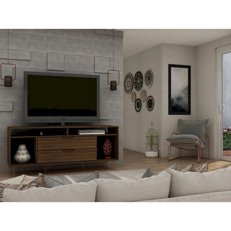 Manhattan Mobile TV con gambe in metallo 62,99 pollici Rockefeller