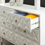   Geometric Textured Glam 6-drawer Dresser