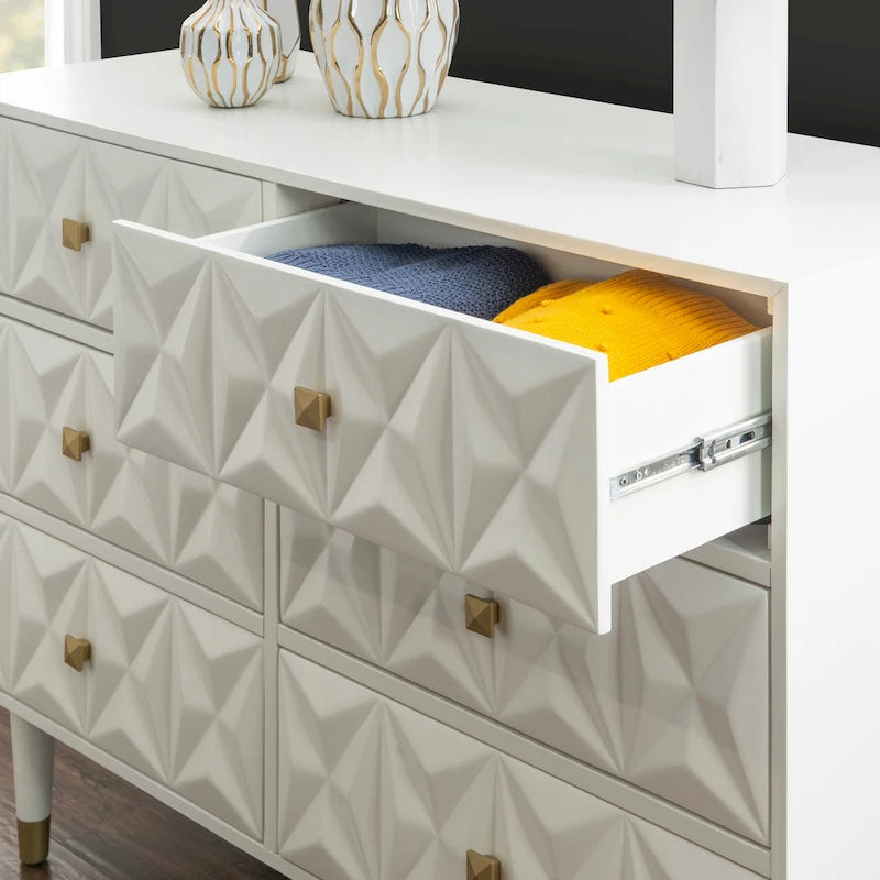   Geometric Textured Glam 6-drawer Dresser