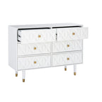 Comò a 6 cassetti Glam testurizzato geometrico