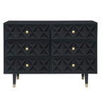 Comò a 6 cassetti Glam testurizzato geometrico