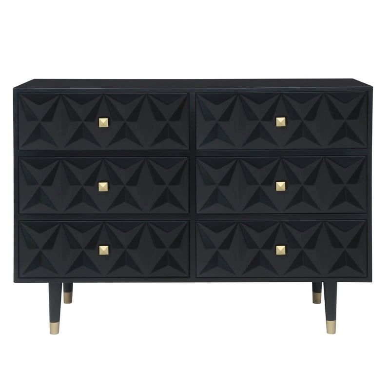 Comò a 6 cassetti Glam testurizzato geometrico