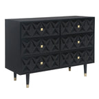 Comò a 6 cassetti Glam testurizzato geometrico