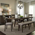   Dark Chestnut Trestle Table Set