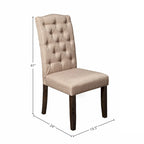 Set di 2 sedie Parson con bottoni trapuntati - Grigio recuperato - 49,5L x 61P x 104A cm