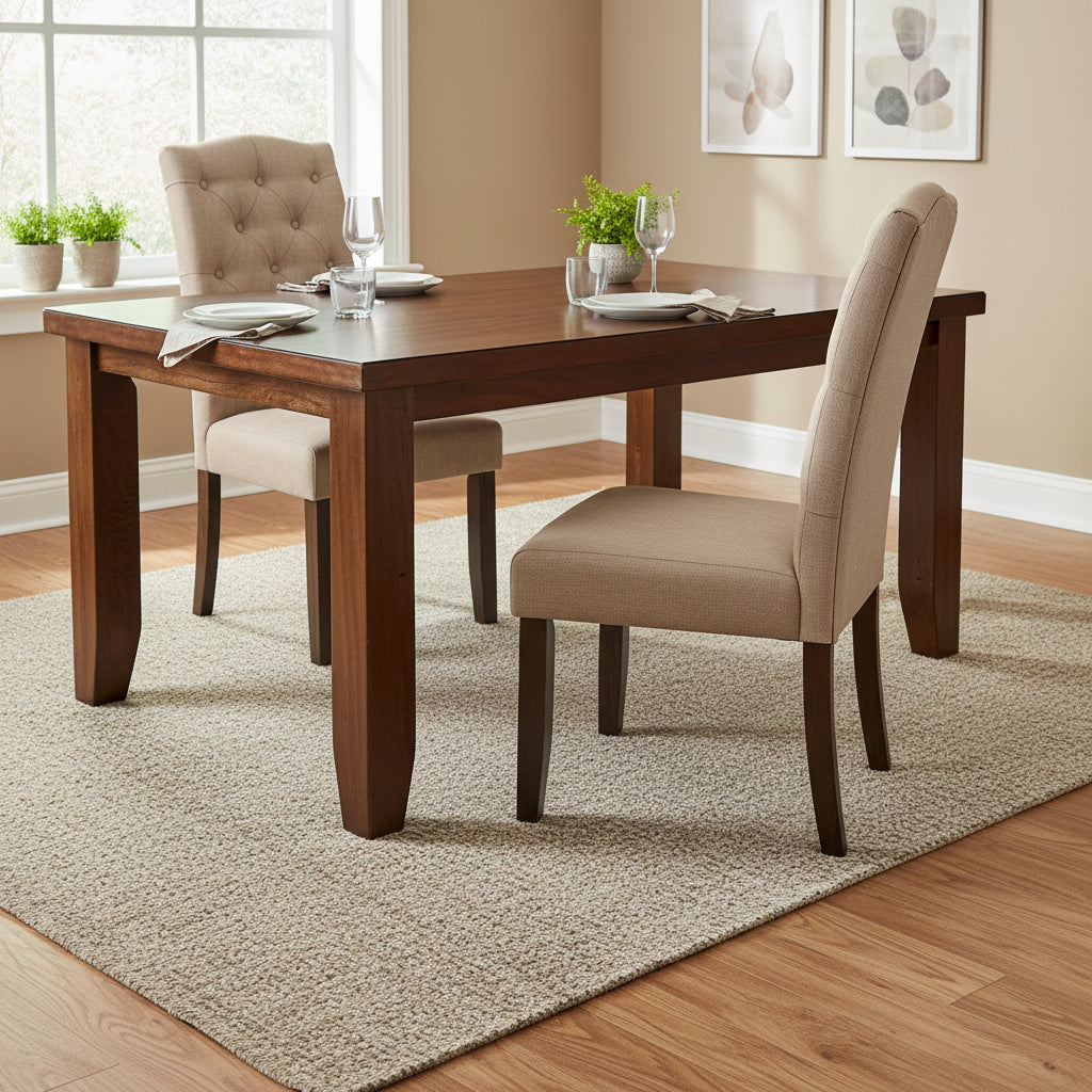 Set di 2 sedie Parson con bottoni trapuntati - Grigio recuperato - 49,5L x 61P x 104A cm