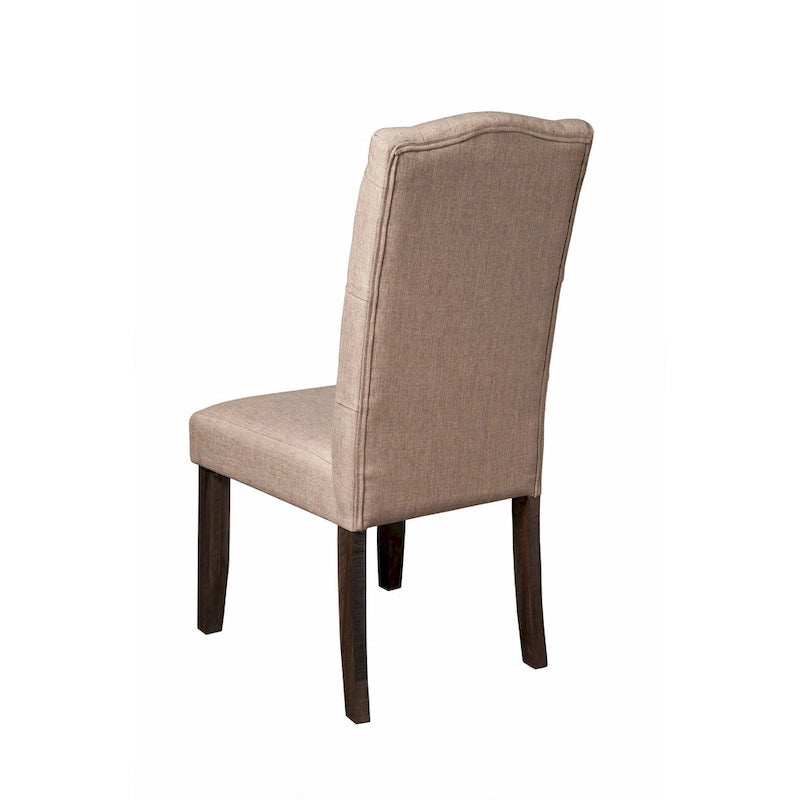 Set di 2 sedie Parson con bottoni trapuntati - Grigio recuperato - 49,5L x 61P x 104A cm