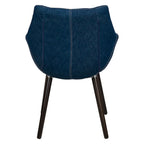 Poltrona lounge moderna trapuntata in denim a 4 pezzi con gambe in legno di faggio, sedia d'accento imbottita per soggiorno e ufficio