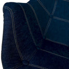 Poltrona lounge moderna trapuntata in denim a 4 pezzi con gambe in legno di faggio, sedia d'accento imbottita per soggiorno e ufficio