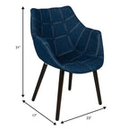 Poltrona lounge moderna trapuntata in denim a 4 pezzi con gambe in legno di faggio, sedia d'accento imbottita per soggiorno e ufficio