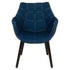 Poltrona lounge moderna trapuntata in denim a 4 pezzi con gambe in legno di faggio, sedia d'accento imbottita per soggiorno e ufficio