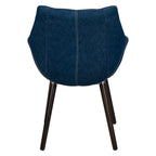 Poltrona lounge moderna trapuntata in denim a 4 pezzi con gambe in legno di faggio, sedia d'accento imbottita per soggiorno e ufficio