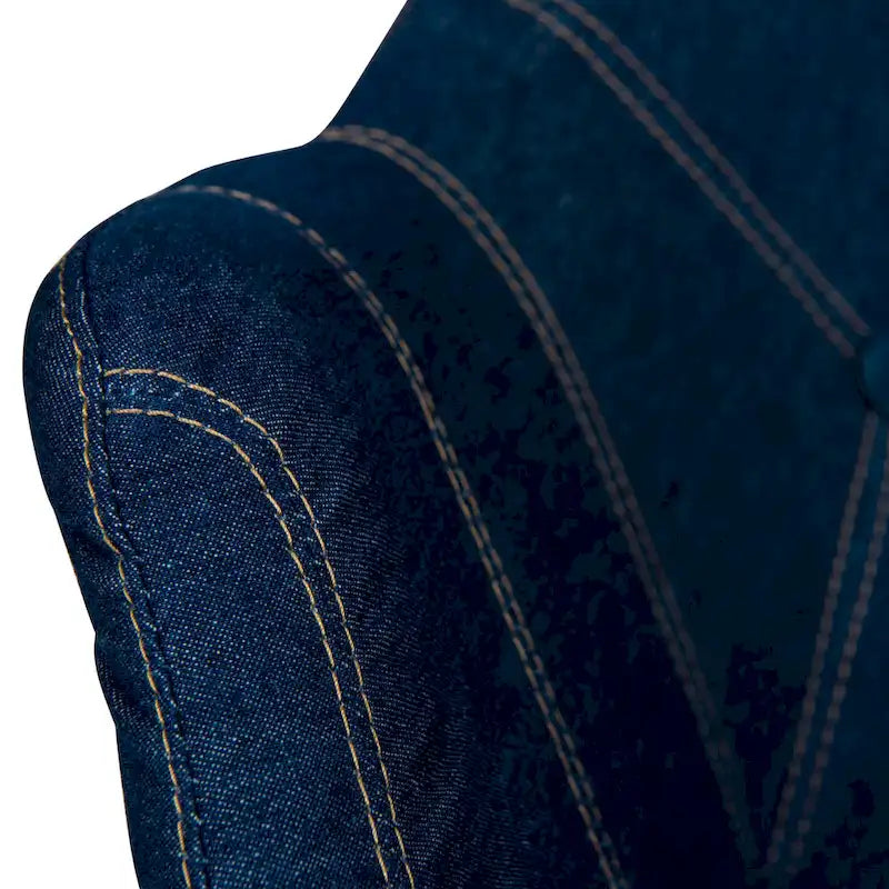 Poltrona lounge moderna trapuntata in denim a 4 pezzi con gambe in legno di faggio, sedia d'accento imbottita per soggiorno e ufficio