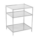   27 Silver Mirrored Glass And Iron End Table With Shelf - 22x18x26.75