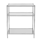 Tavolino con Ripiano in Vetro a Specchio Argento e Ferro 27 - 22x18x26.75